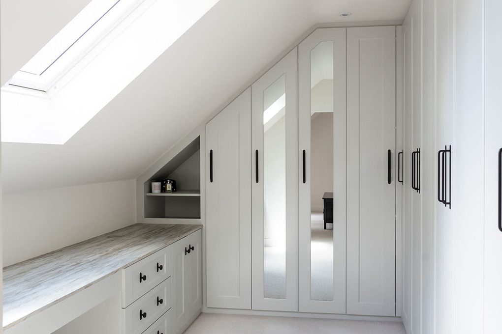 Image of angled fitted wardrobes