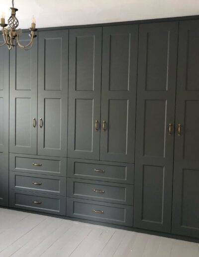 Image of panel shaker heritage wardrobes in green